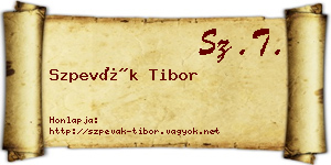 Szpevák Tibor névjegykártya