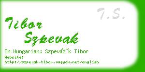 tibor szpevak business card